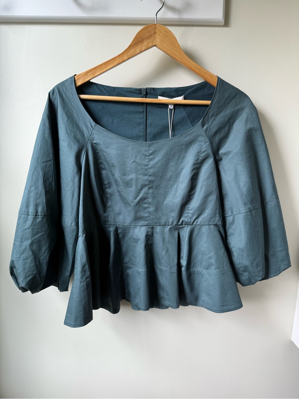 NWT TIBI Eco Poplin Peplum Top Blouse Modern Romantic Cottagecore‎ Sculptural 6